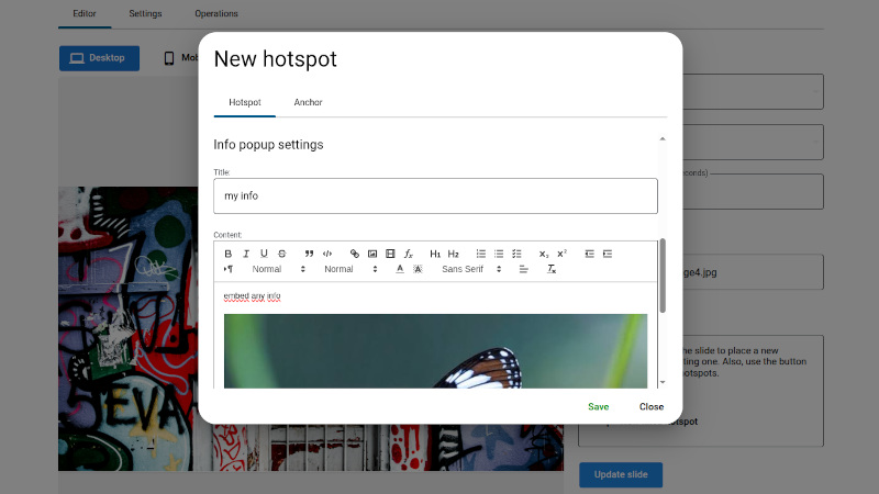 Informative popups